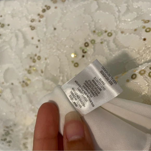 Jodi Kristopher Lace white dress with sequins 3 - Picture 12 of 12